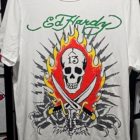 Ed Hardy Skull Graphic Tee Shirt Size Medium‎ New - Picture 2 of 7